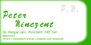 peter minczent business card